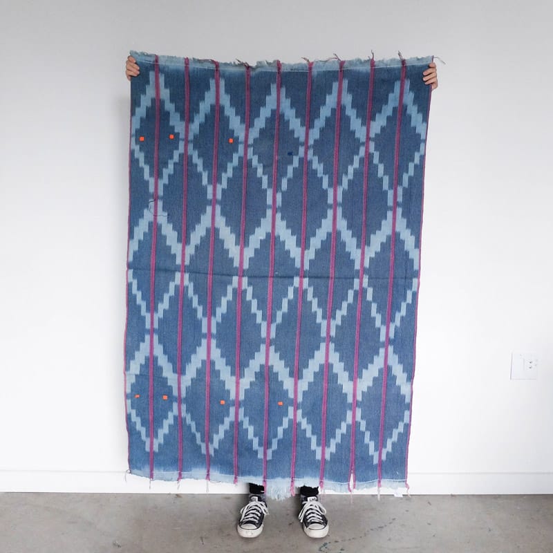 Baoulé Cloth in Indigo, Sky Blue, and Pink