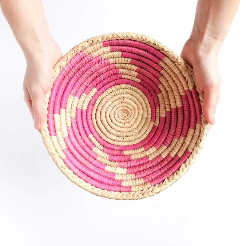 Medium Pakistani Basket with Pink Swirl