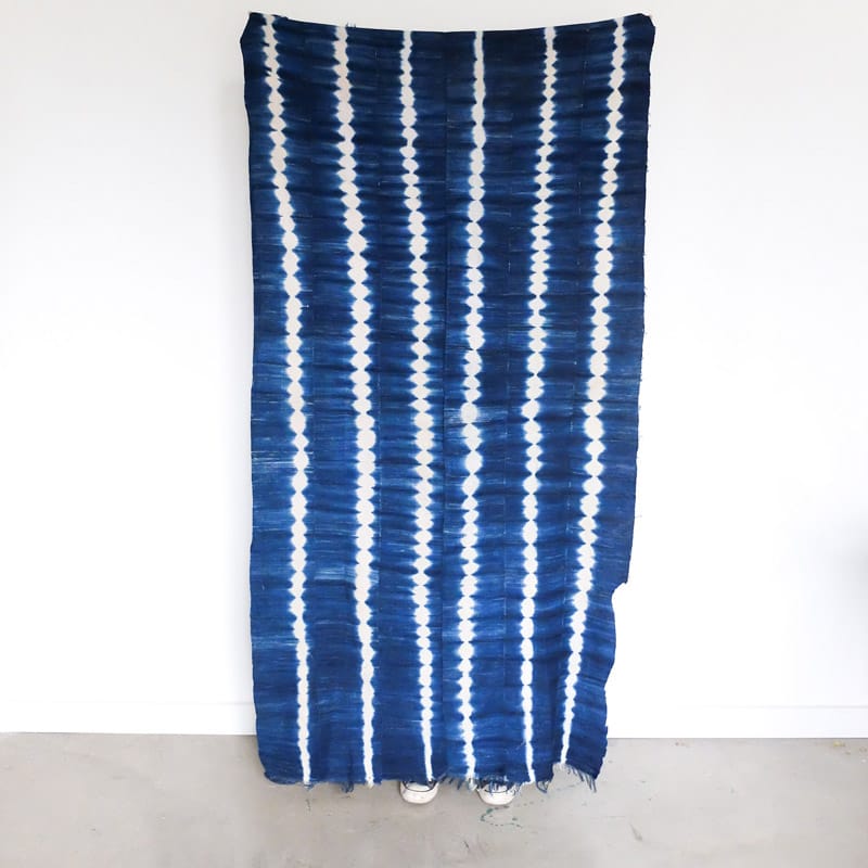 Burkina Faso Indigo with Bead Strand Print