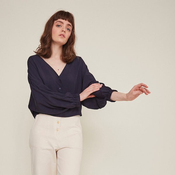 Rosetta Blouse in Navy