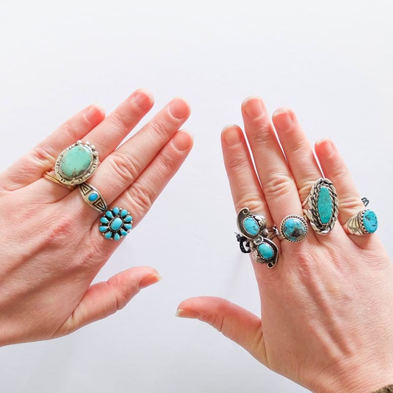 Native American Turquoise Ring (Sizes 8-9)