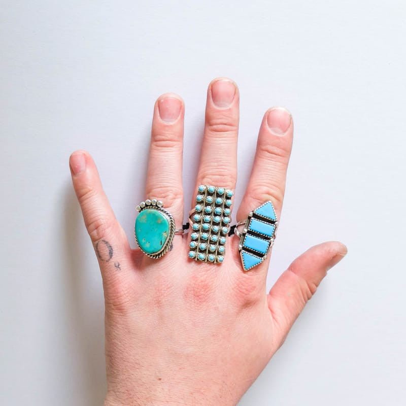 Native American Turquoise Ring (Sizes 9-10)