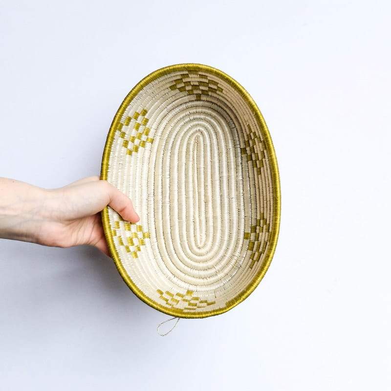 Oval Basket in Cream and Citrus