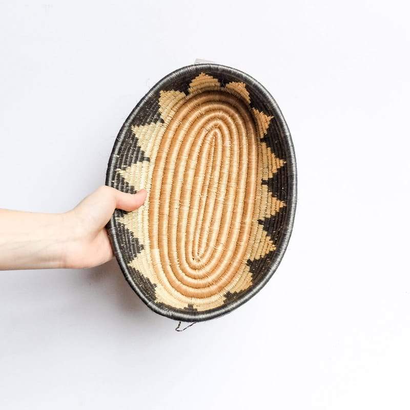 Oval Basket in Black and White