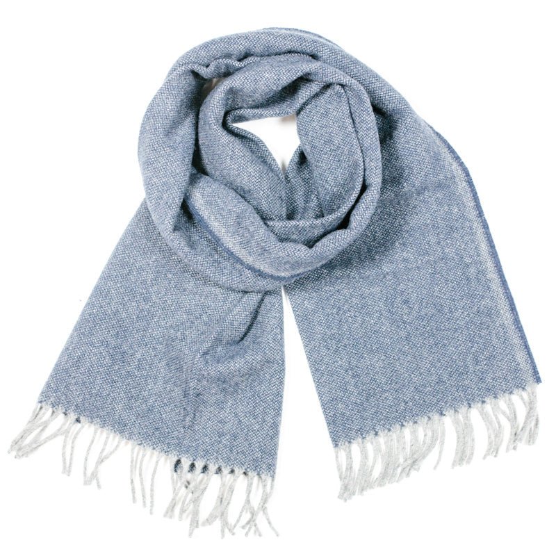 Ashby Twill 100% Merino Wool Scarf in Blue by Faribault Woolen Mills