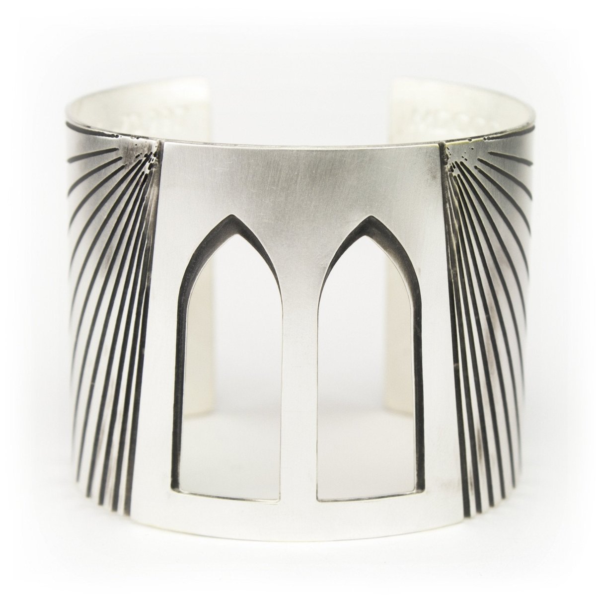 Silver plated Brooklyn Bridge cuff bracelet by betsy & iya.