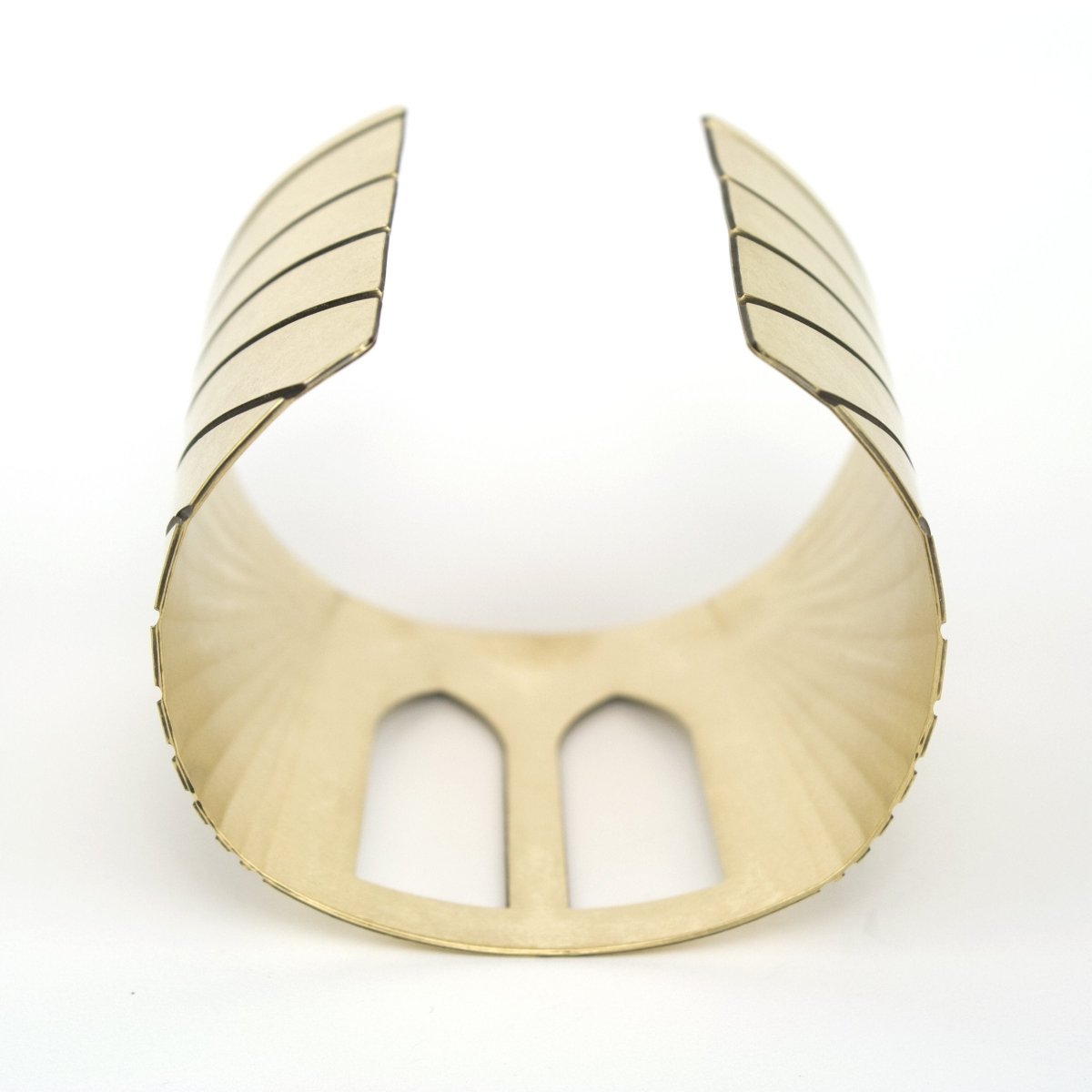 Bottom view of betsy & iya Brooklyn Bridge cuff.