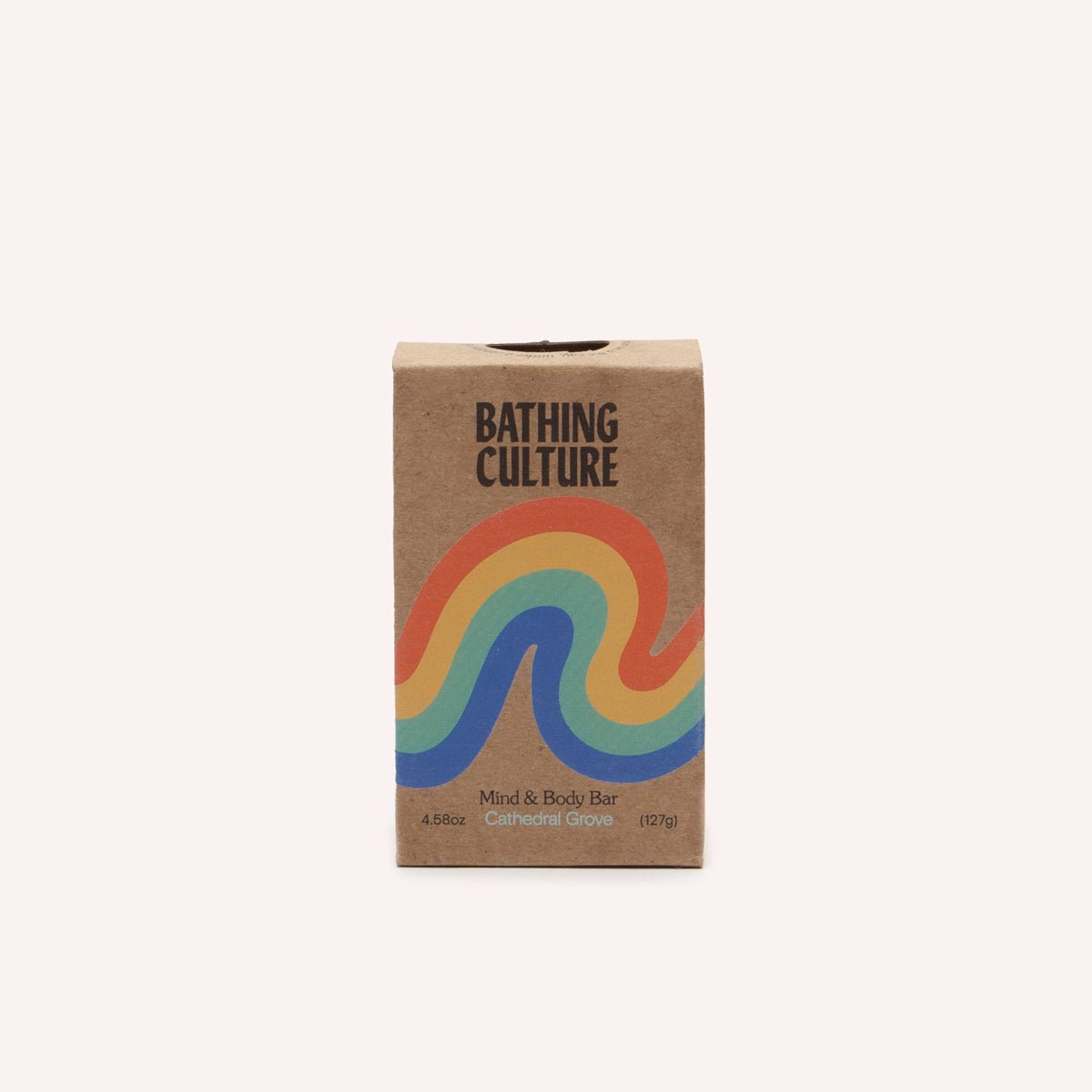 A rectangle bar soap handmade from whole plants, herbs and minerals. The Mind & Body Bar is handmade by Bathing Culture in San Francisco, California.