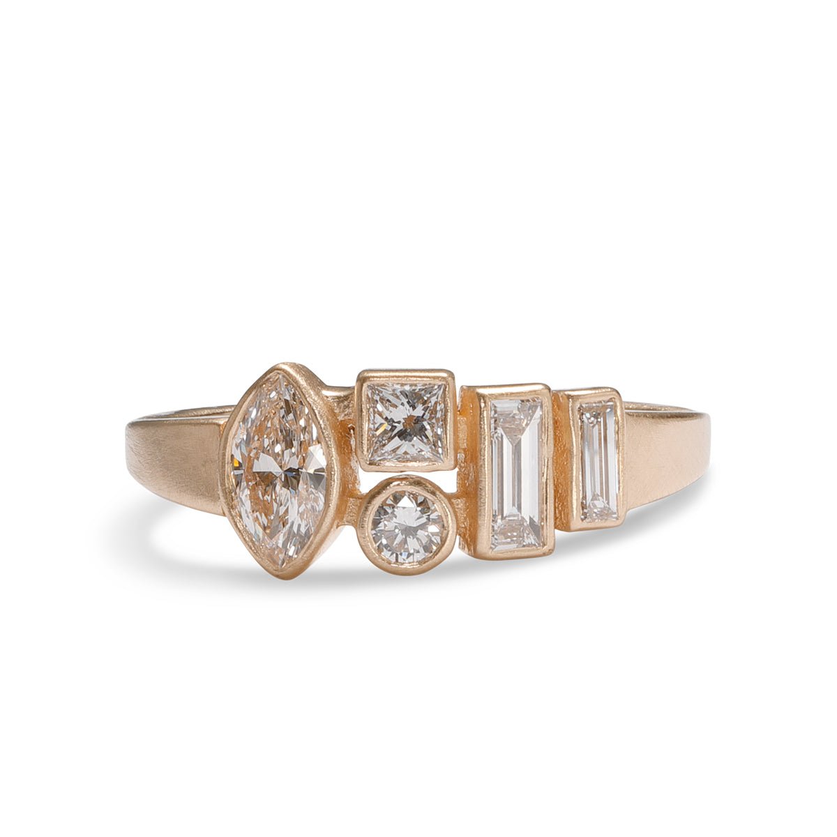 Astrum 14K gold ring with lab-grown diamonds. Designed and handcrafted in Portland, Oregon.