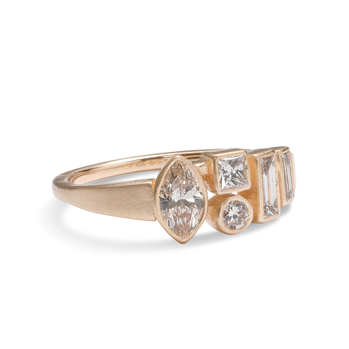 Astrum 14K gold ring with lab-grown diamonds. Designed and handcrafted in Portland, Oregon.