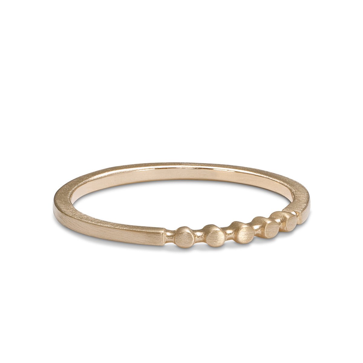 Circle motif Itero ring in 14K recycled gold. Designed and crafted in our Portland production studio.