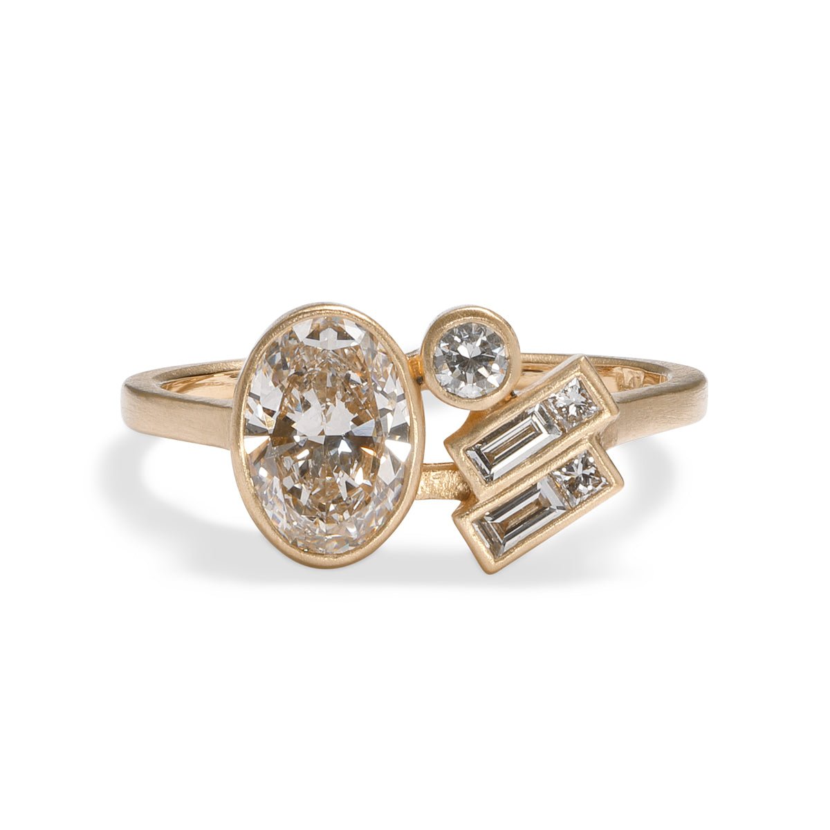 The Laetus ring, designed and handcrafted in our Portland studio. Features a cluster of lab-grown diamonds set in 14K gold.