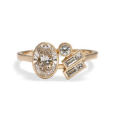 The Laetus ring, designed and handcrafted in our Portland studio. Features a cluster of lab-grown diamonds set in 14K gold.