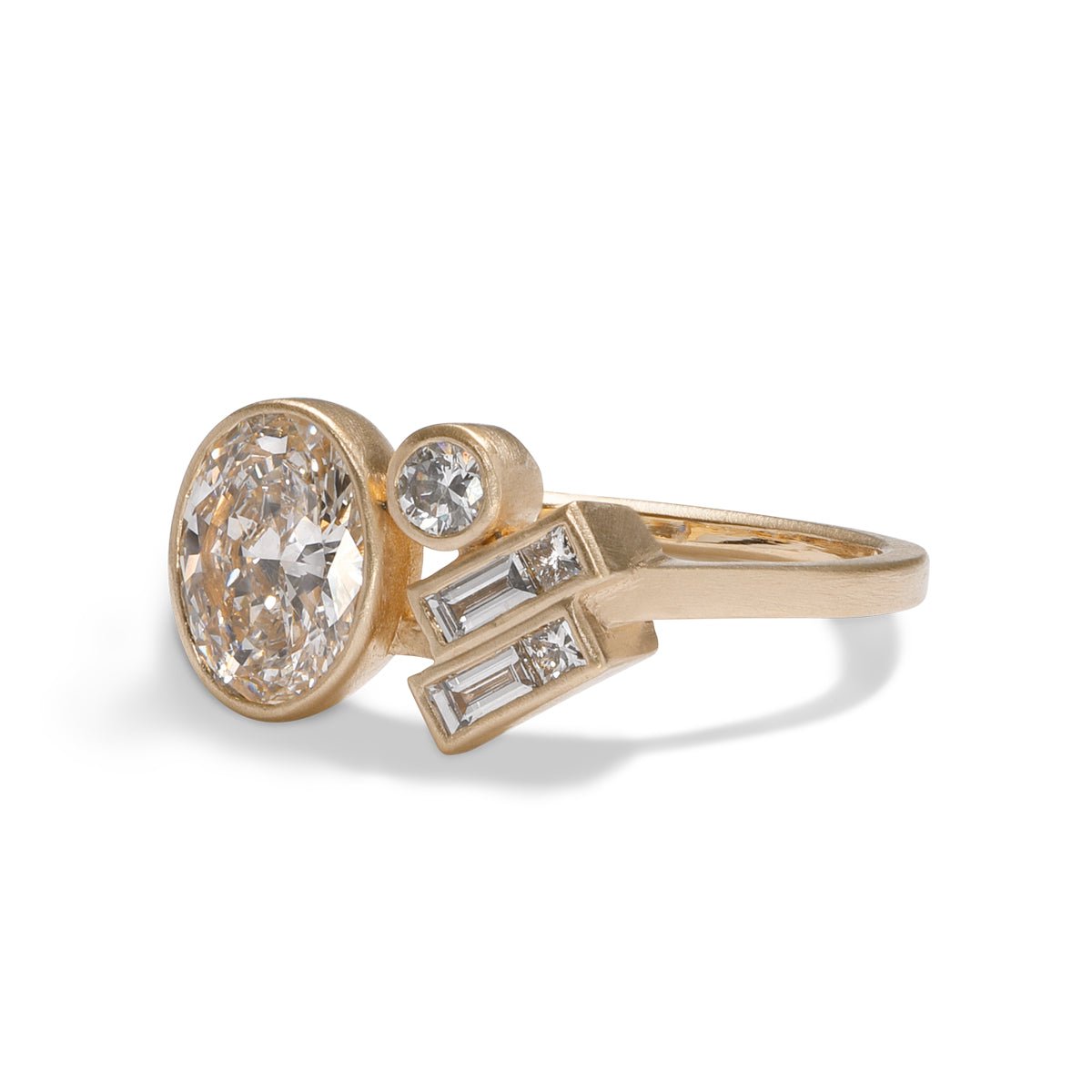 The Laetus ring, designed and handcrafted in our Portland studio. Features a cluster of lab-grown diamonds set in 14K gold.