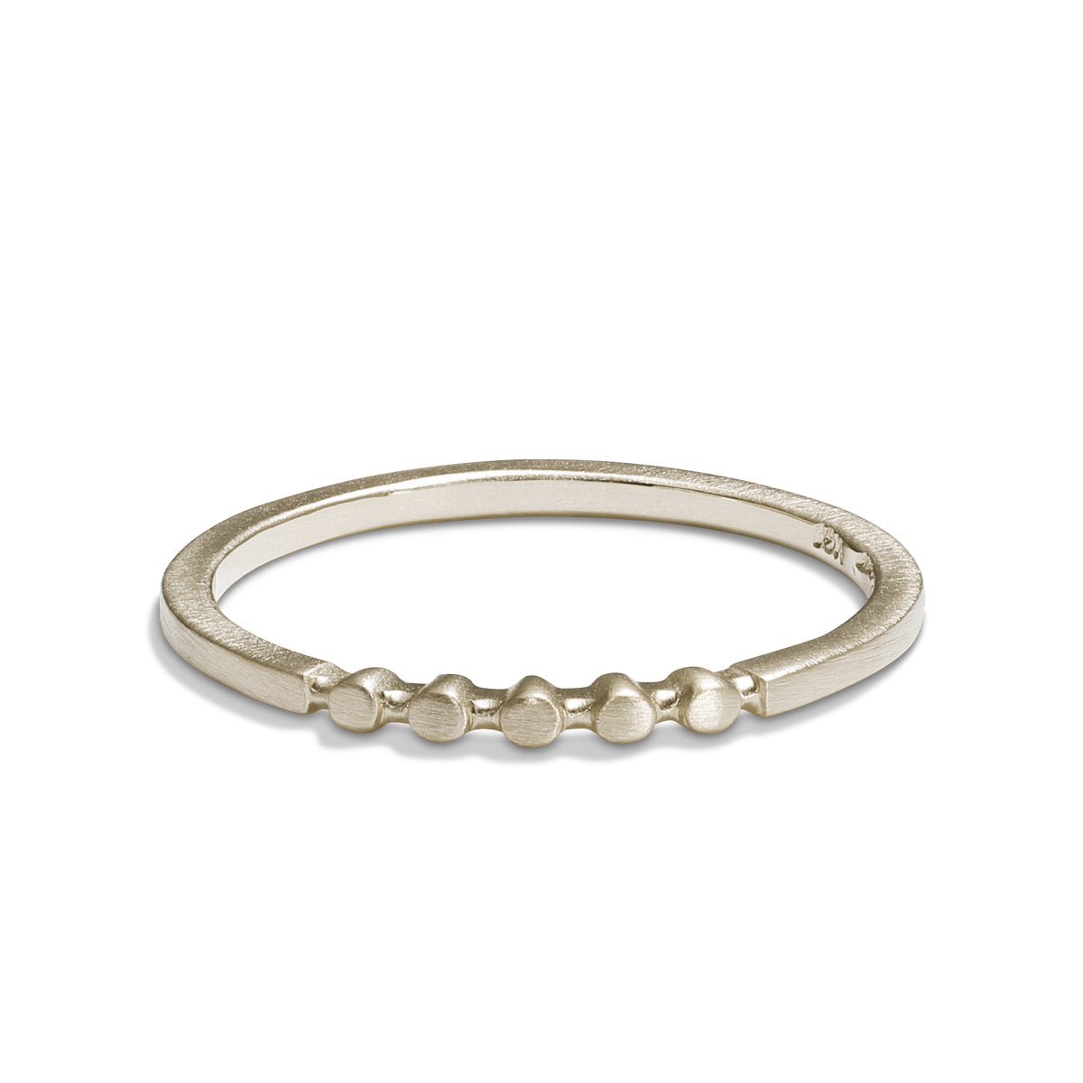 Circle motif Itero ring in 14K recycled white gold. Designed and crafted in our Portland production studio.