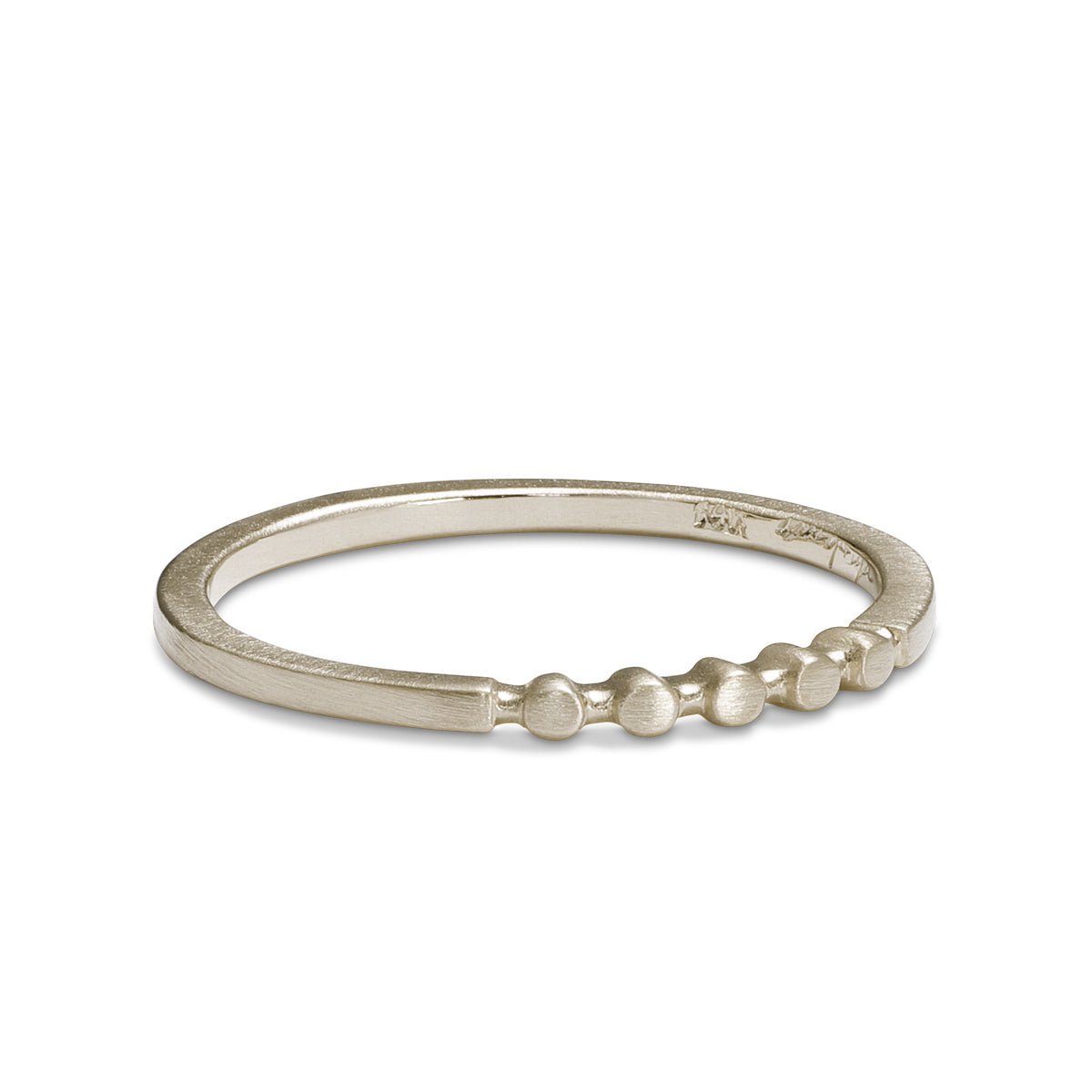 Circle motif Itero ring in 14K recycled white gold. Designed and crafted in our Portland production studio.