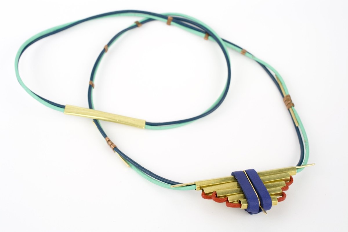 Chunky statement necklace by betsy & iya. Original design and handmade in the USA.