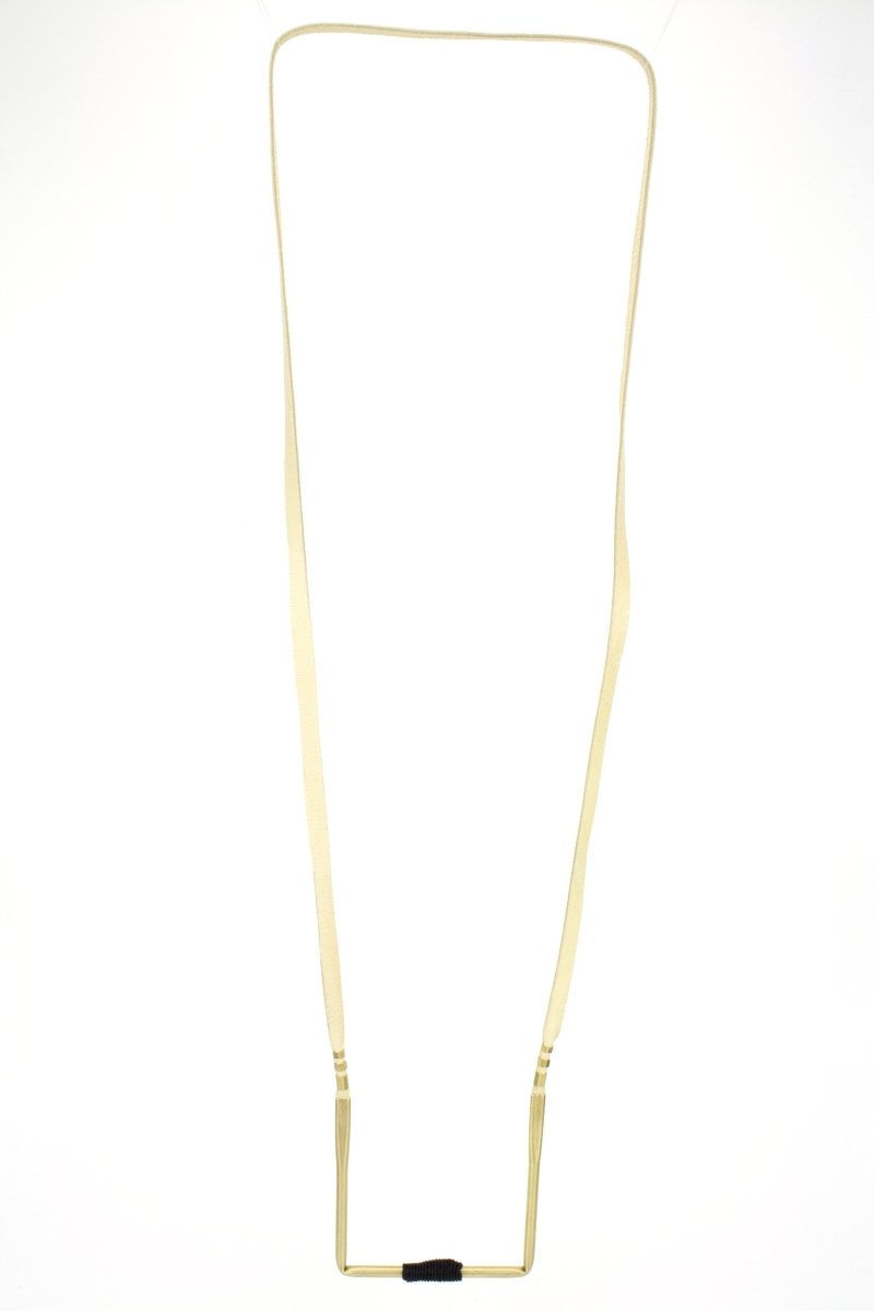Winter in the Park necklace with natural and dyed leather