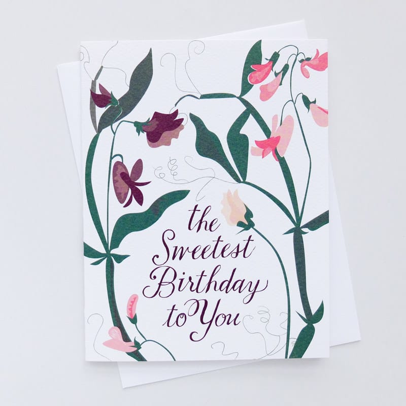 Banquet Press "Sweetest Birthday" Sweet Peas Card