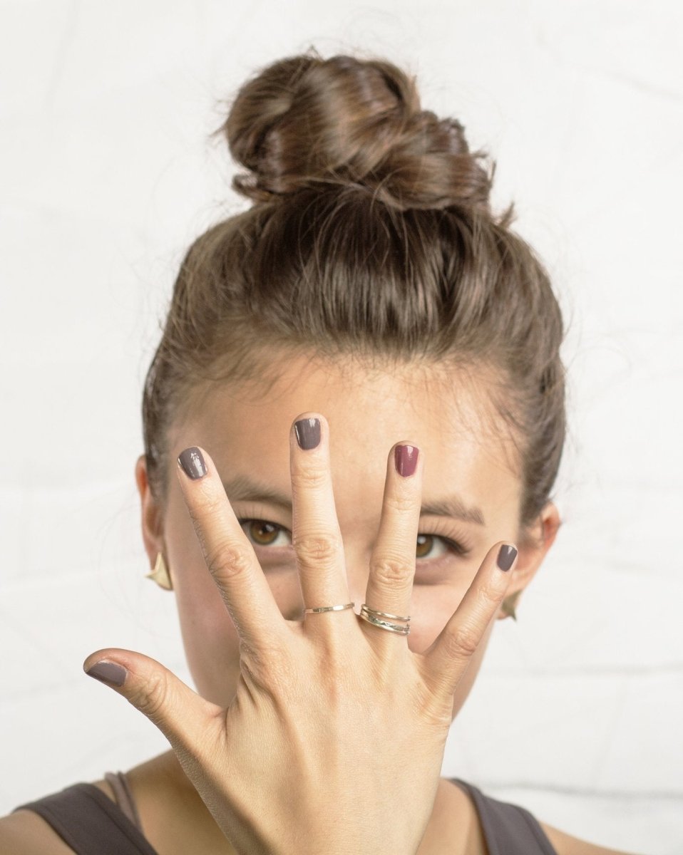 faceted Sterling Silver stacking rings