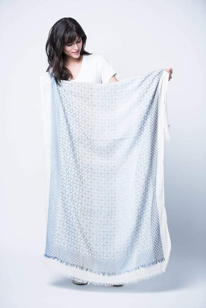 Bloom & Give Rita Cotton Scarf Blue