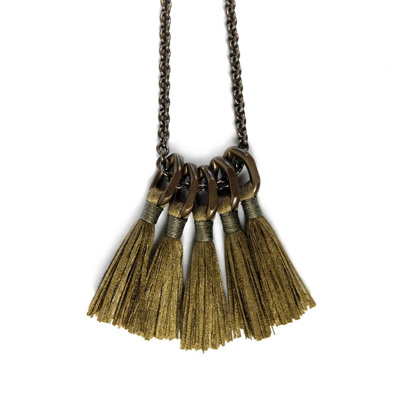 Boet Jewelry Silk Tassel Necklace in Bronze