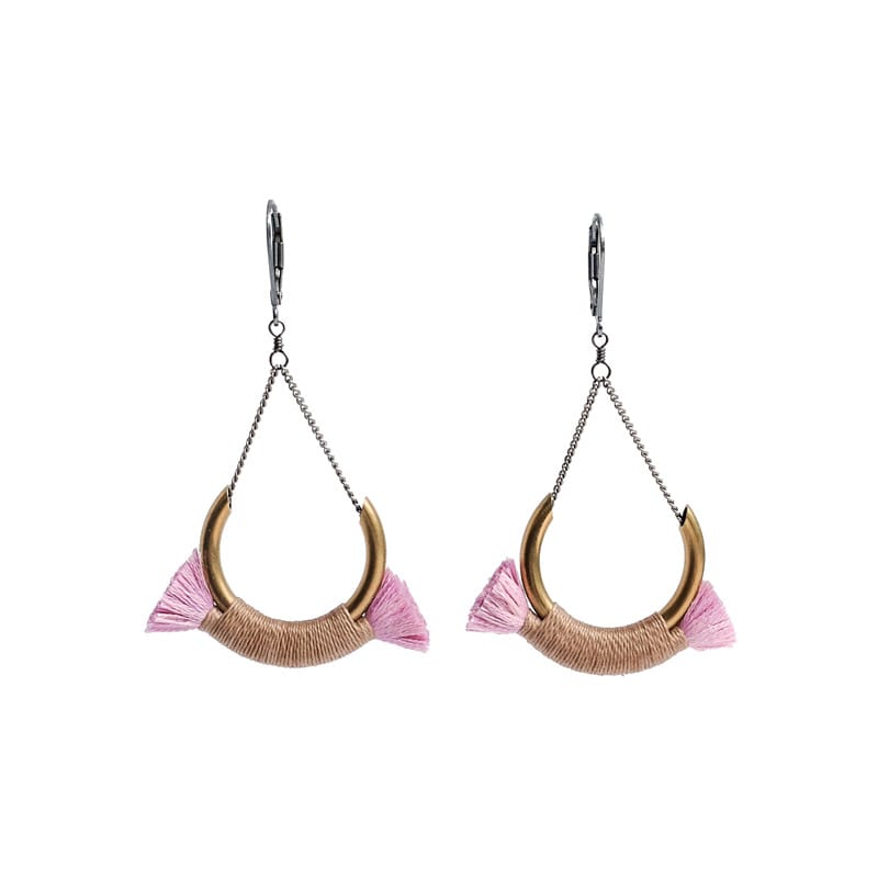 Boet Jewelry Small Crest Earrings Blush