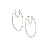 Bombona Small Hoop Earrings in Silver side view
