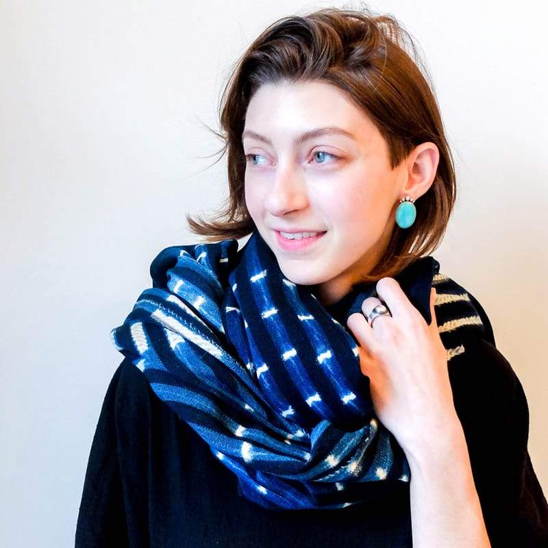 Burkina Faso Indigo with Center Diamond