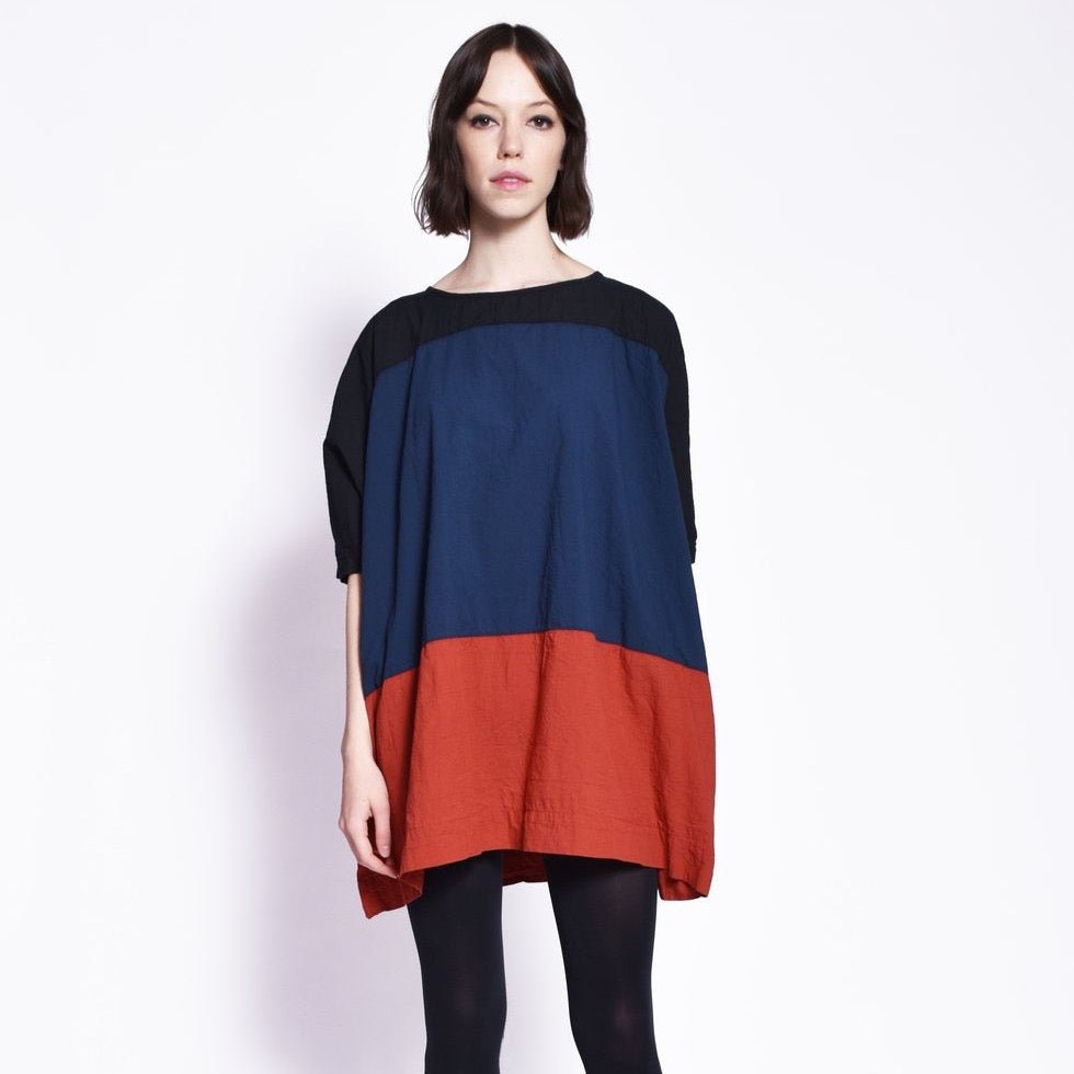 red and blue colorblock dress The Rory Color Block Mini Dress large / Navy