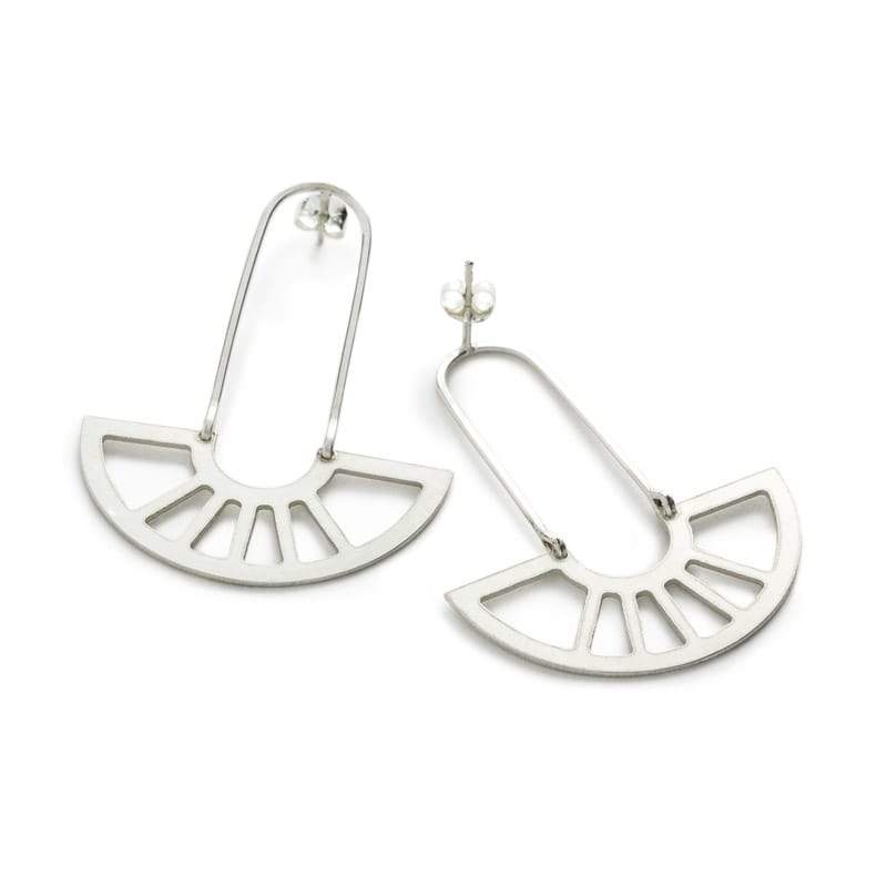 coro pendant earrings in sterling silver front/back