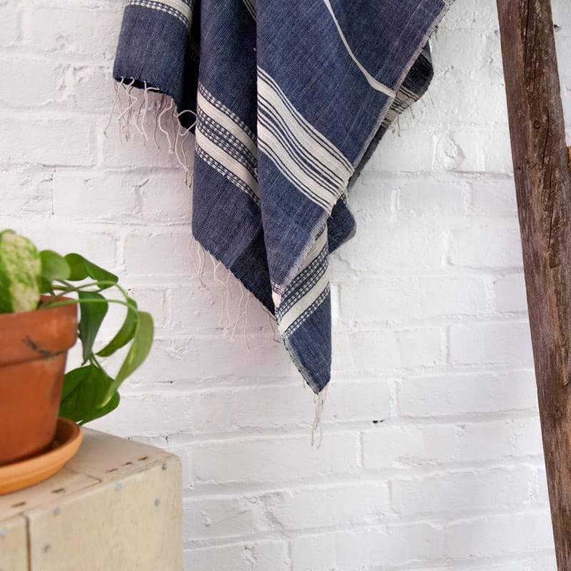 Creative Women Textiles Aden Cotton Bath Towel - Navy