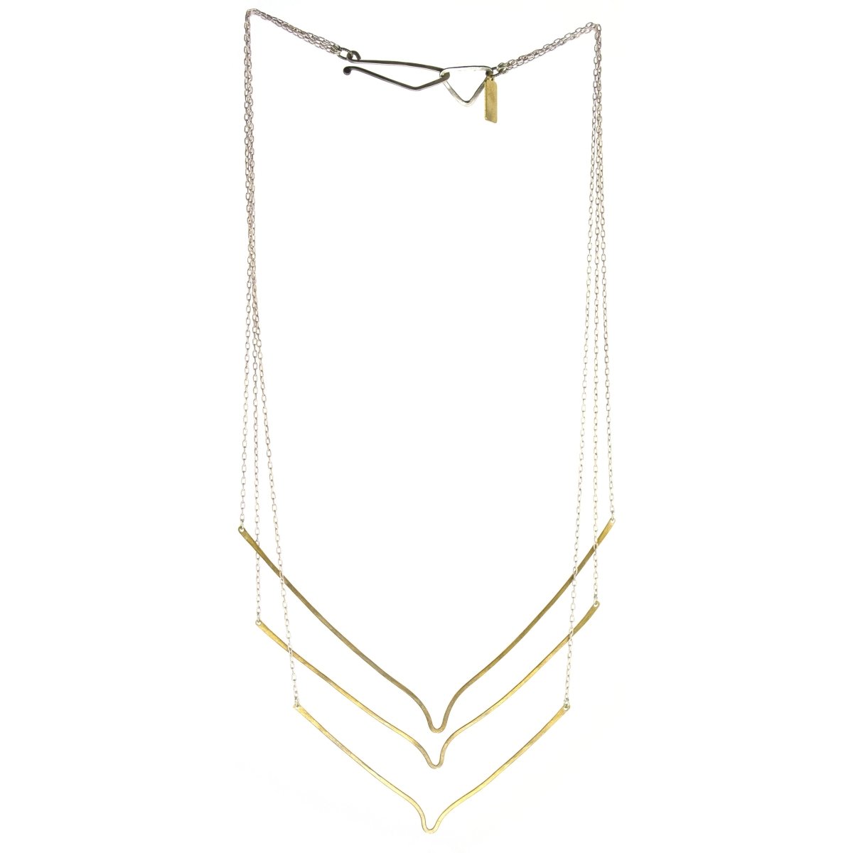 True South necklace made of hammered brass