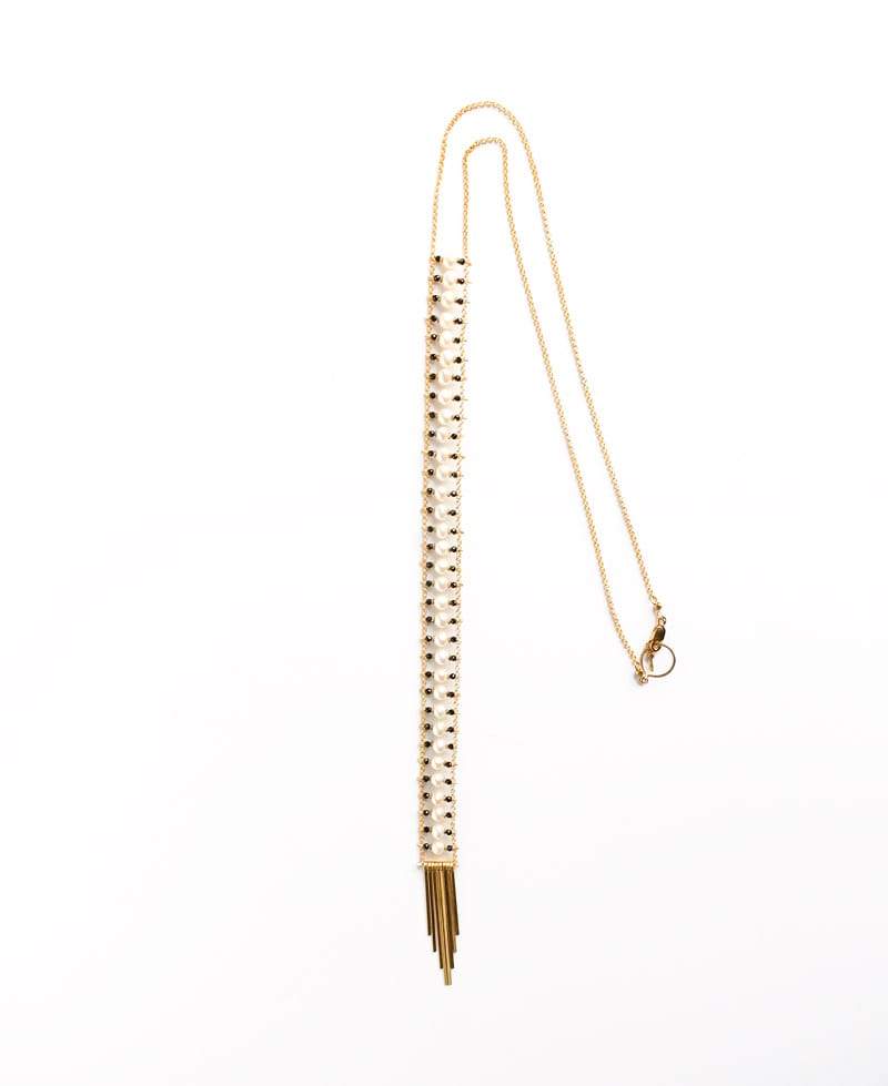 Demimonde Jewelry Pearl Ladder Necklace