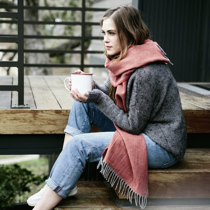 Ashby Twill Scarf in Red