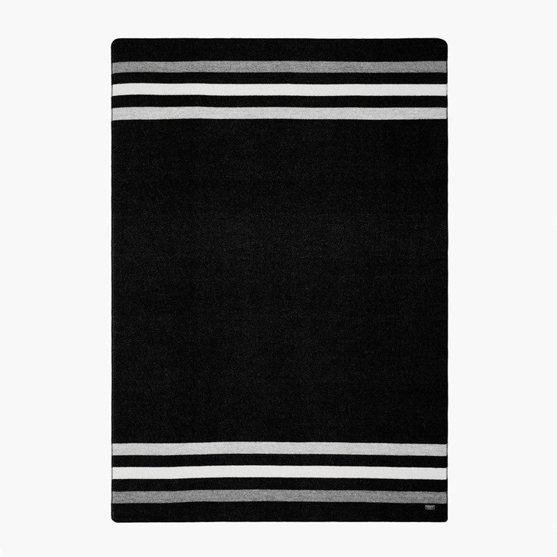Faribault Woolen Mills Revival Stripe Wool Throw - Black