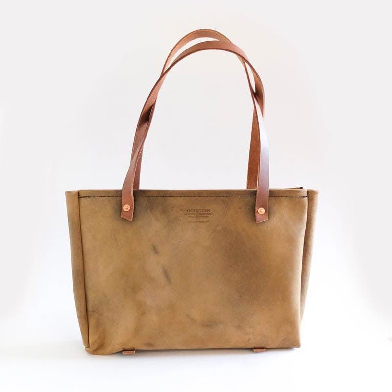 Goertzen Adventure Equipment Made in USA Leather Tote Bag Tan