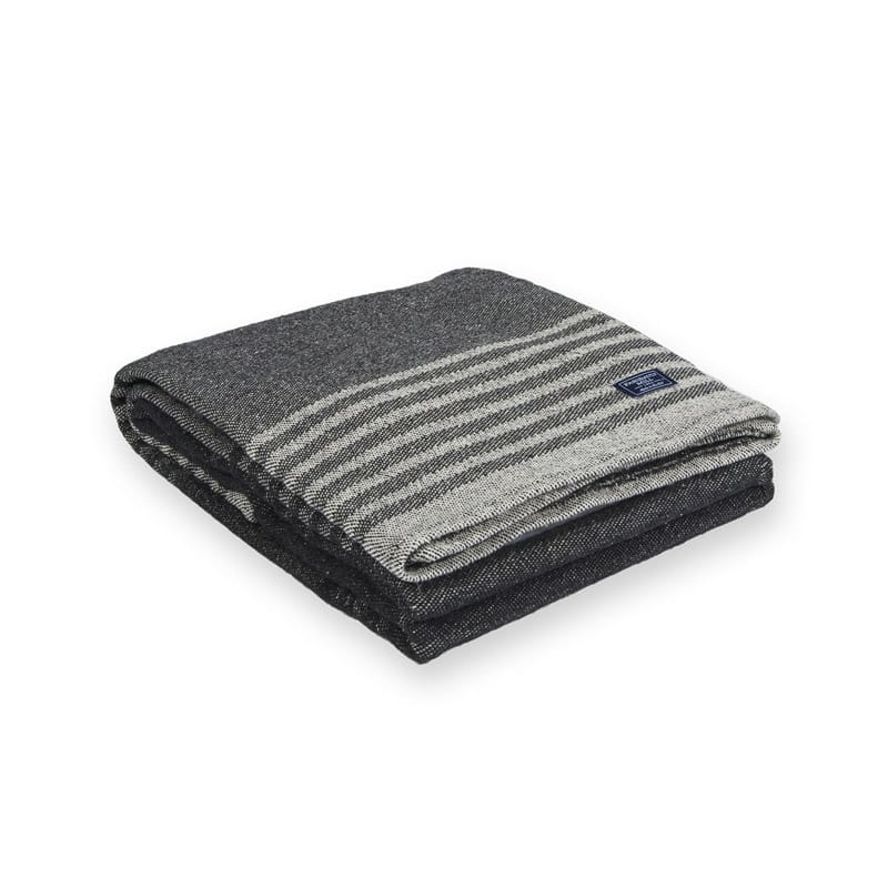 Faribault Gray Linear Stripe Cotton Throw
