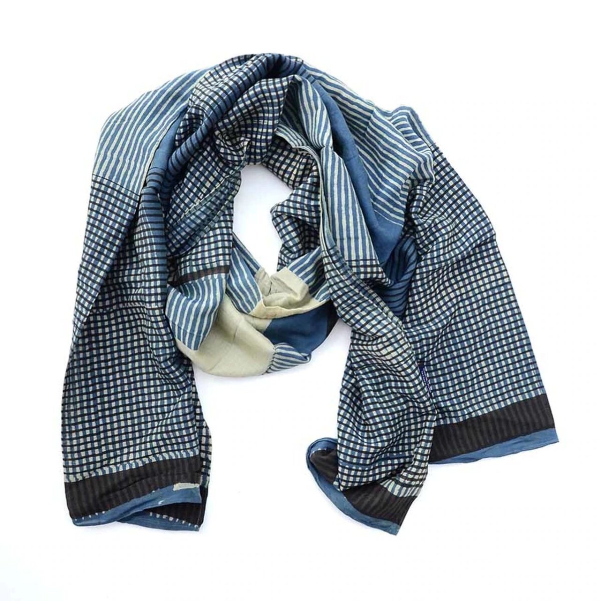 Connections Scarf by Ichcha. 25% silk and 75% cotton. Measures at 36" x 78".