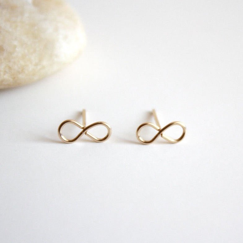 Infinity Symbol 14K Gold Flat Back Earring – FreshTrends