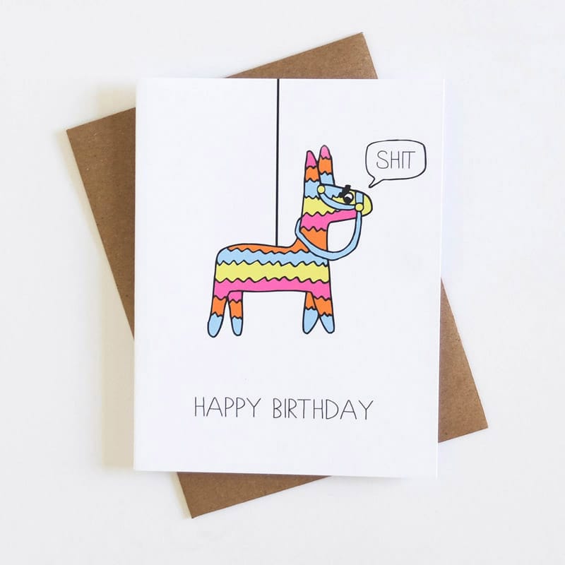 JulieAnn Art Happy Birthday piñata card