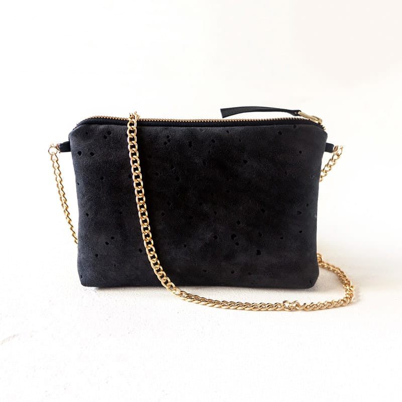 Dulce Clutch & Strap Bag - Black Confetti