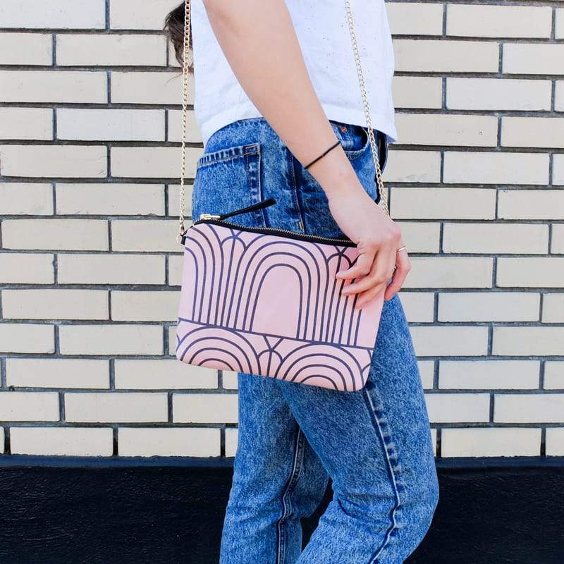 Lee Coren Dulce Clutch & Strap Bag - Arches Dusty Rose
