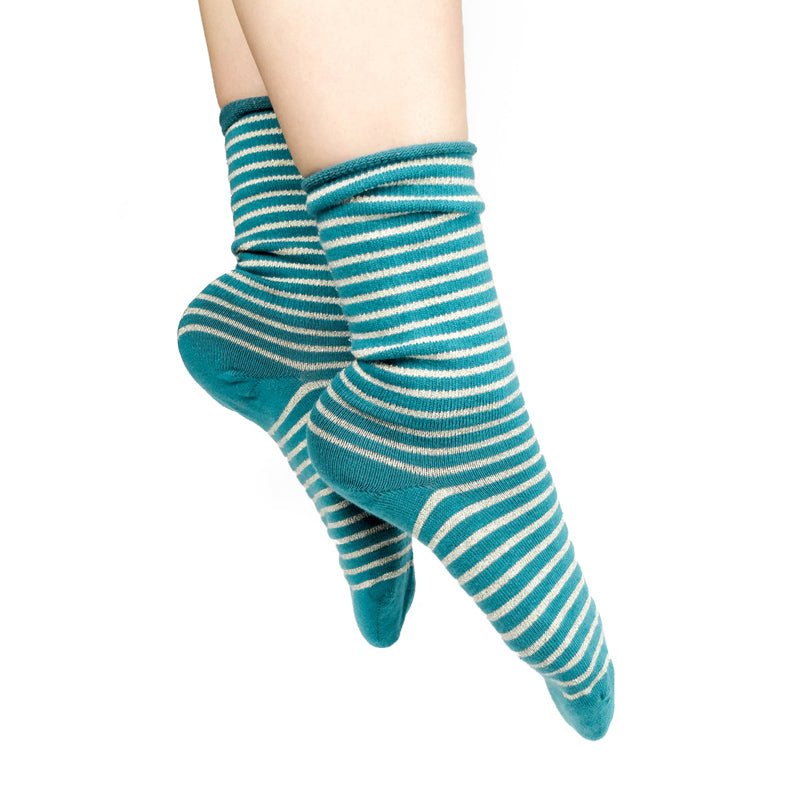 Metallic Striped Slouch Socks