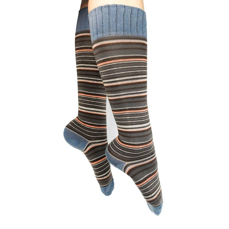 Multi Stripe Knee High Sock - Truffle