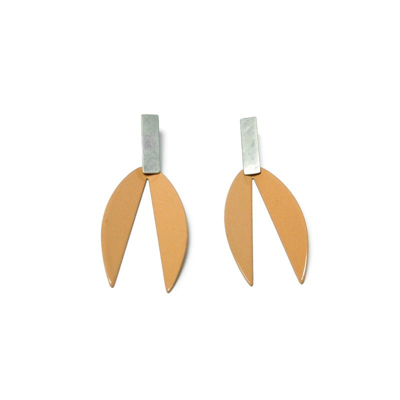Lotus Earrings in Silly Putty and Silver