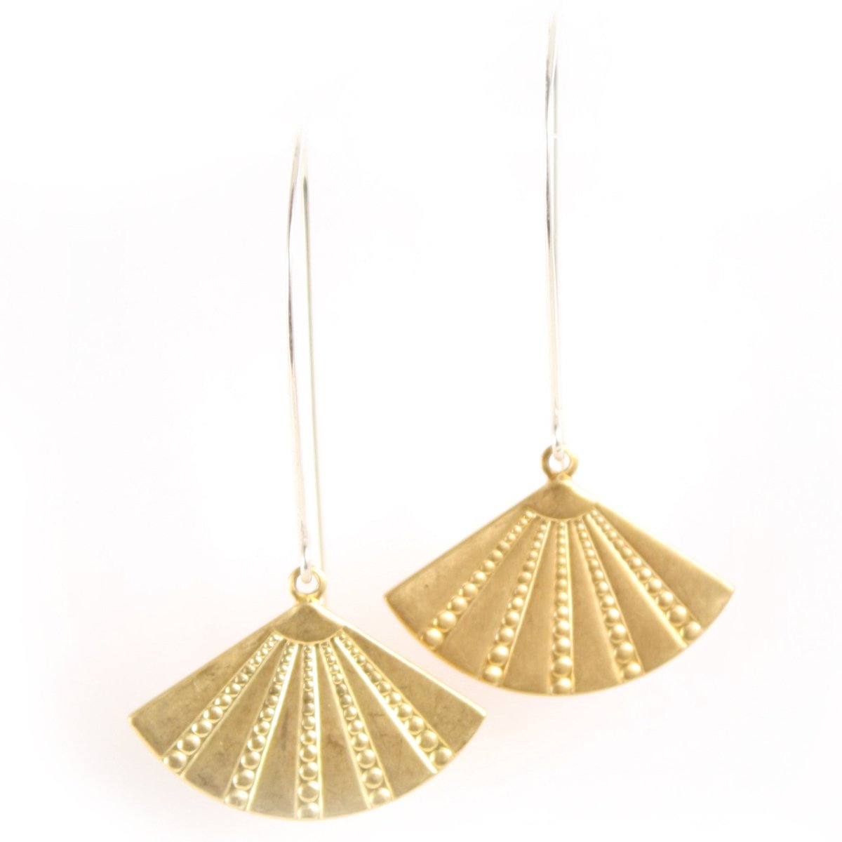 betsy & iya Cutesy Deco fan earrings.