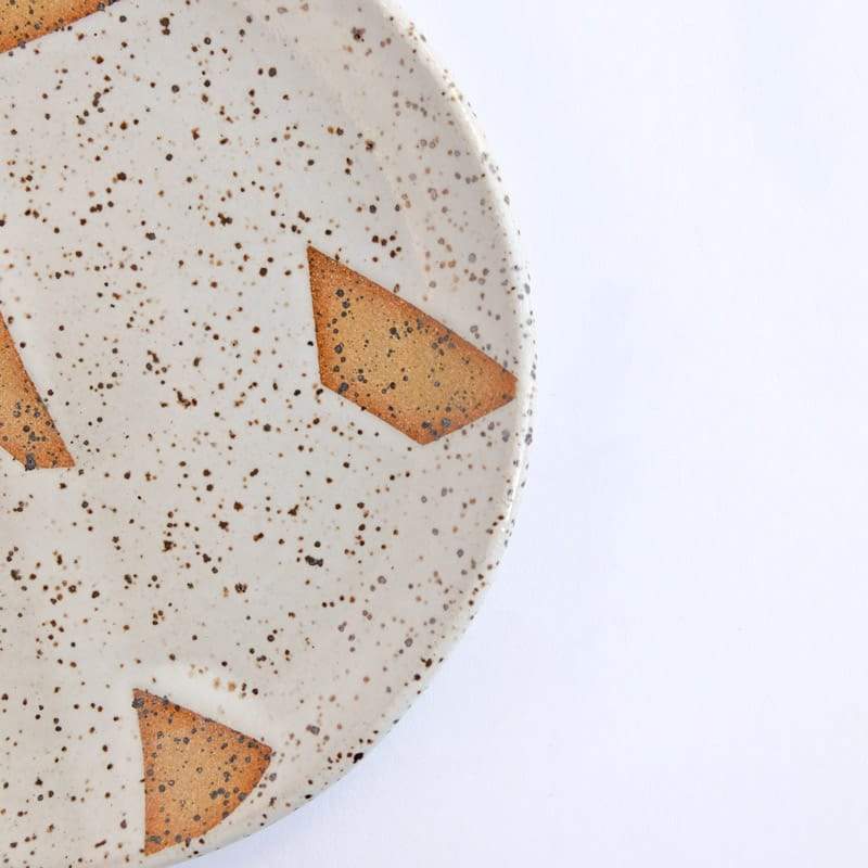 Margaret & Beau Catch All Plate White Speckled Geo