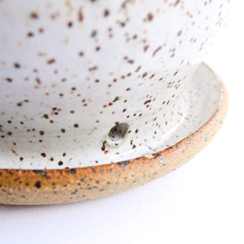 Margaret & Beau Medium Planter White Speckled Solid