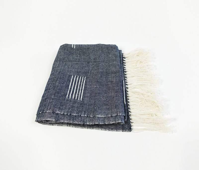 Minna handwoven Blue Shapes Cotton Scarf